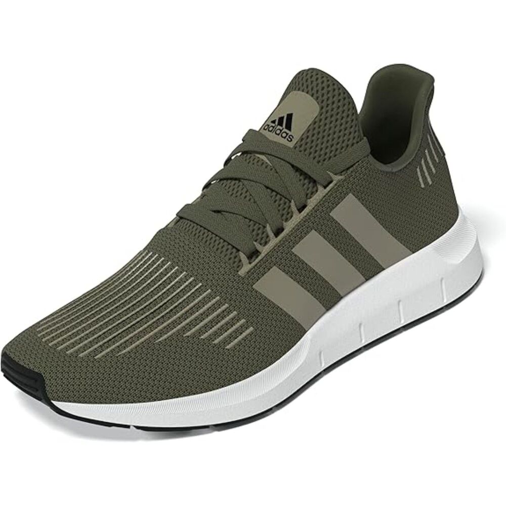 Men's Olive Strata Lace Up Closed Toe Rubber Sole Casual Running Sneakers